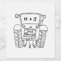 Personalised Tractor Country Wedding Bottle Label