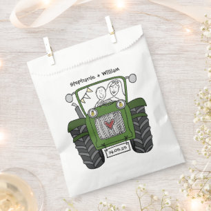 Personalised Tractor Country Wedding Favour Bag