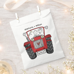 Personalised Tractor Country Wedding Favour Bag