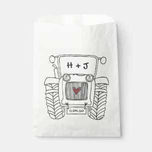 Personalised Tractor Country Wedding Favour Bag