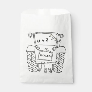 Personalised Tractor Country Wedding Favour Bag