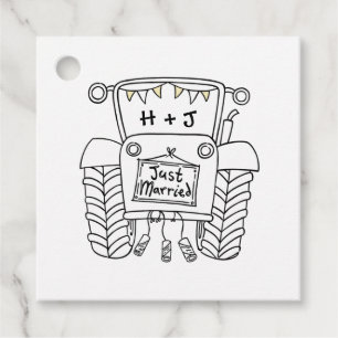 Personalised Tractor Country Wedding Favour Tag