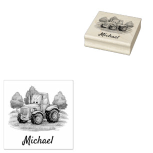 Personalised Tractor Farm  Rubber Stamp