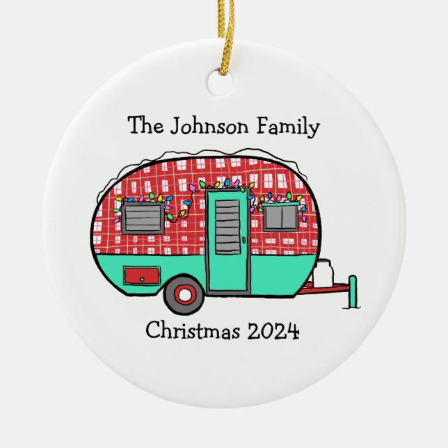 Personalised Trailer Camper Ornament (Front)