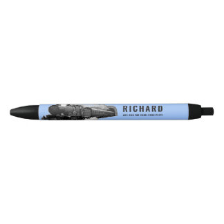 Personalised Train Locomotive Black Ink Pen
