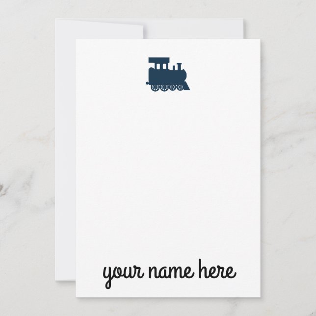 Personalised Train Stationery Notecards for Kids (Front)