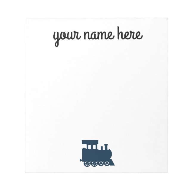 Personalised Train Stationery Notepad for Kids (Front)