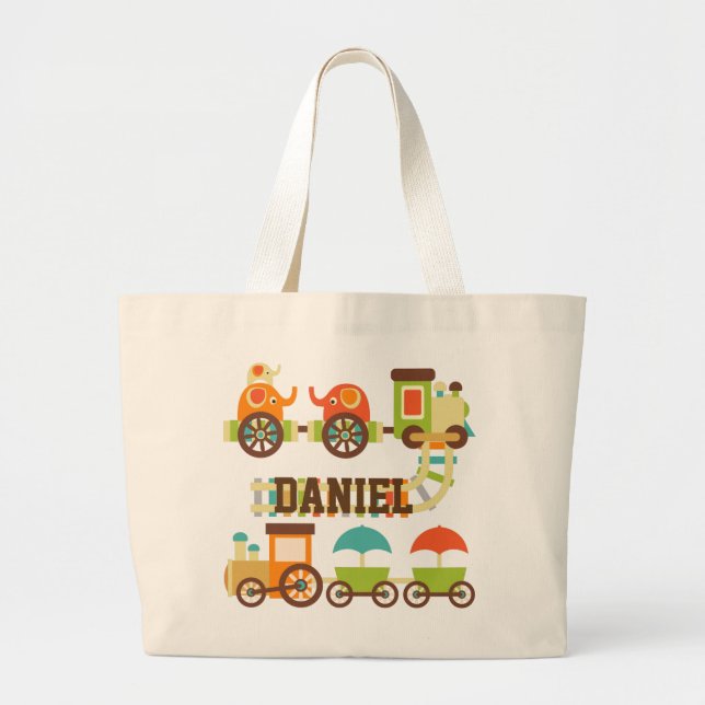 Personalised Trains Tote Bag (Front)