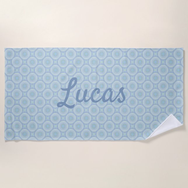 Personalised Tranquil Ocean Bubbles Beach Towel (Front)