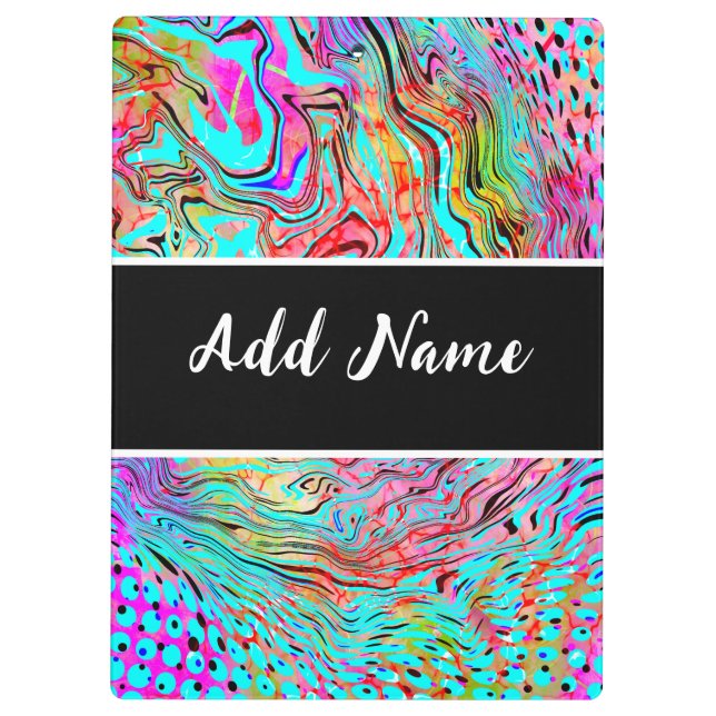 Personalised Tranquillity Abstract Fluid Art   Clipboard (Back)