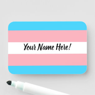 Personalised Transgender Flag Name Tag