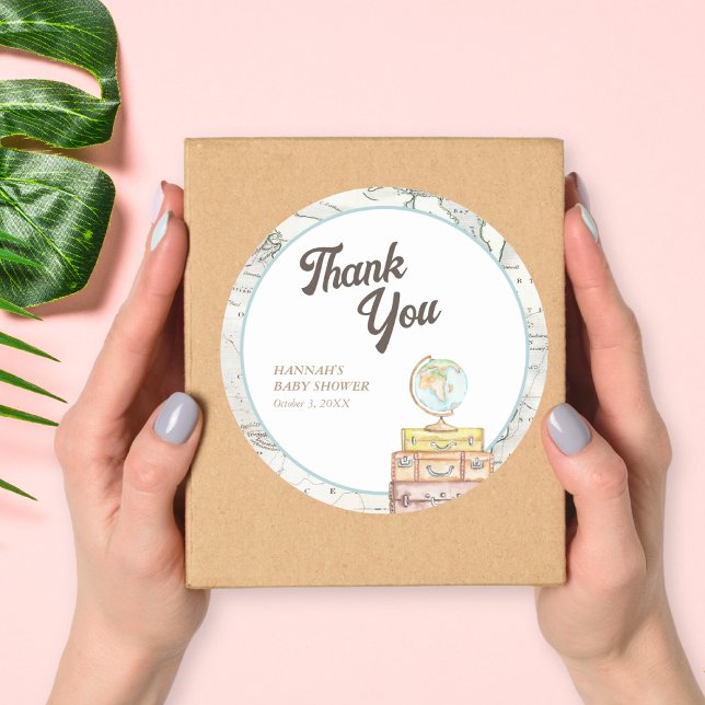 Personalised Travel Baby Shower Favour Sticker (Personalized Travel Baby Shower Favor Sticker
)