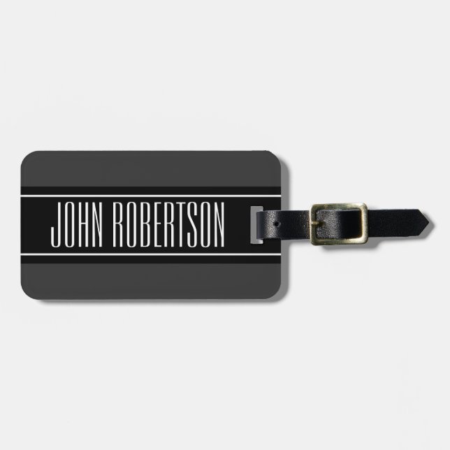 Personalised travel luggage tag | elegant style (Front Horizontal)