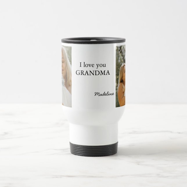 Personalised Travel Mug - Custom Photo & Text (Center)