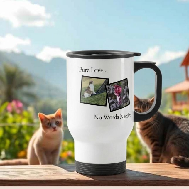 Personalised Travel Mug For Animal Lovers (Fully customizable travel mug with photos for pet lovers)