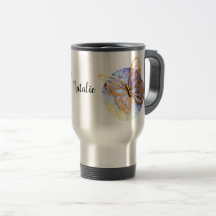 Personalised Travel Mug with Butterfly
