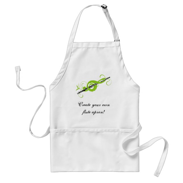 Personalised Treble Clef & Flute Standard Apron (Front)