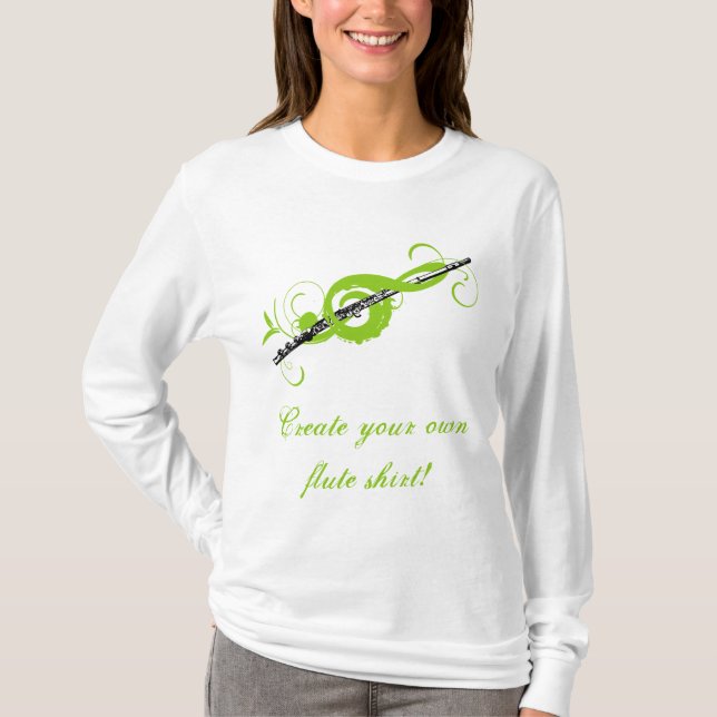 Personalised Treble Clef & Flute T-Shirt (Front)