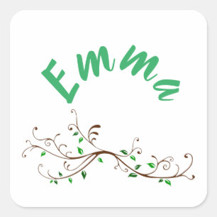 Personalised Tree Branch With Script My Name Is Square Sticker