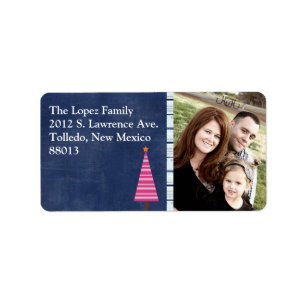Personalised Tree Photo Christmas Mailing Label