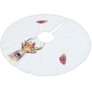 Personalised Tree Skirt boho deer Buck Head Browni