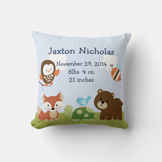 Personalised Tree Tops Forest Pillow Keepsake (Front)