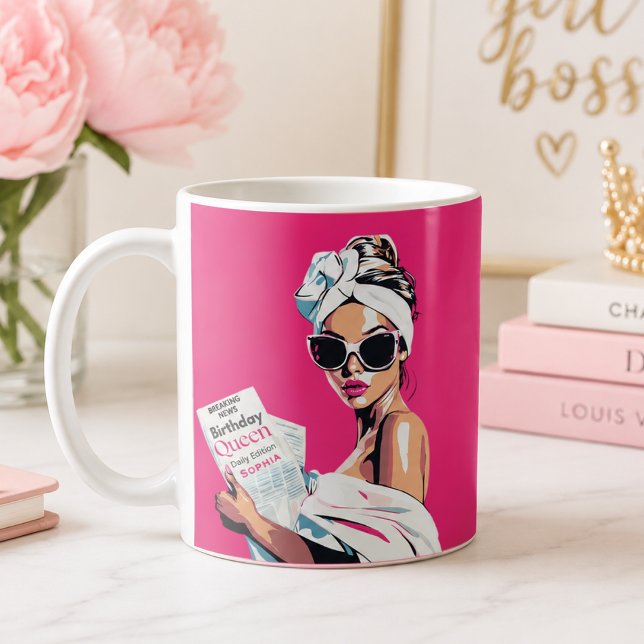 Personalised Trendy Birthday Queen Coffee Mug (Creator Uploaded)