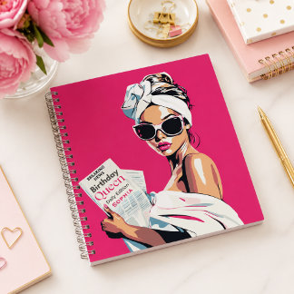 Personalised Trendy Birthday Queen Notebook