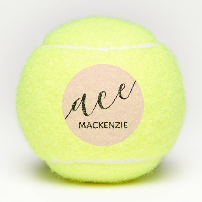 Personalised Trendy Modern Initials ACE Tennis Balls (Front)
