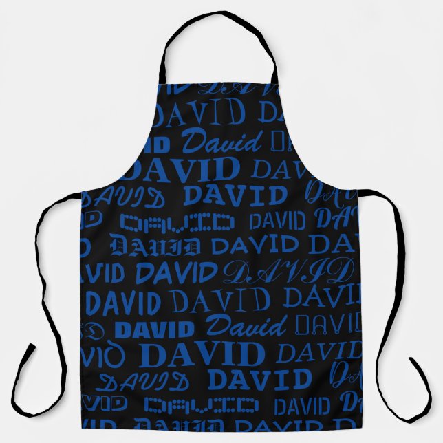 Personalised trendy name print BBQ cooking kitchen Apron (Front)