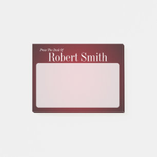 Personalised Trendy Red and Black Grainy Post-it Notes