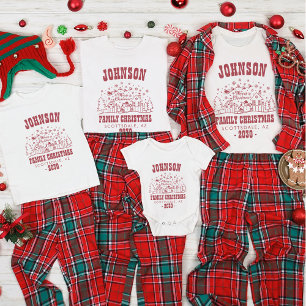 Personalised Trendy Snowman Family Christmas T-Shirt