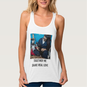 Personalised Trendy White Cat Mum Family Pet Photo Singlet