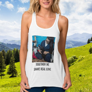Personalised Trendy White Cat Mum Family Pet Photo Singlet