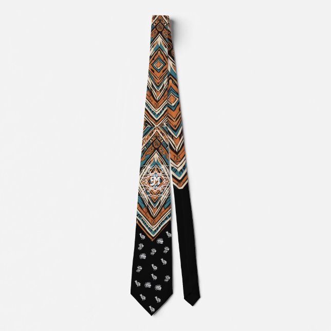 Personalised Tribal Geometric -Father's Day Gift Tie (Front)