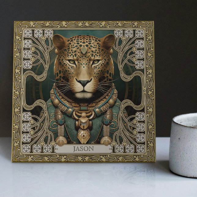 Personalised Tribal Jaguar Spirit Altarpiece Tile (Creator Uploaded)
