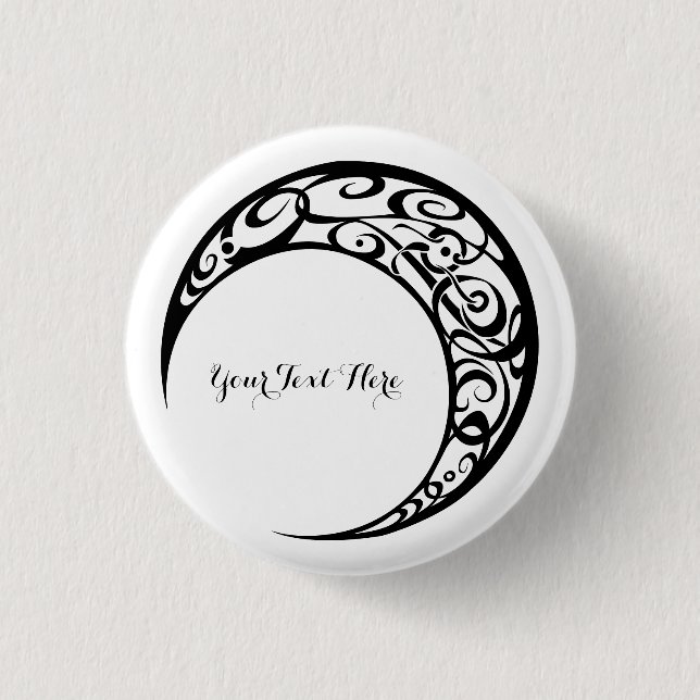 Personalised Tribal Moon Symbol 3 Cm Round Badge (Front)