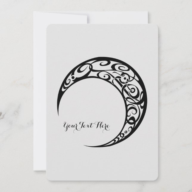 Personalised Tribal Moon Symbol Invitation (Front)