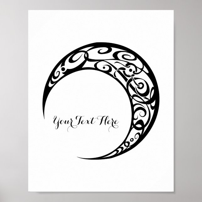 Personalised Tribal Moon Symbol Poster (Front)