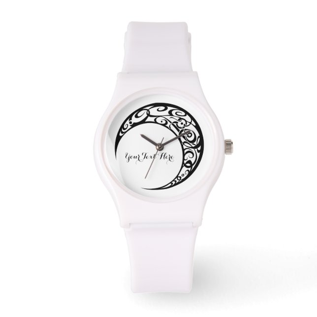 Personalised Tribal Moon Symbol Watch (Front)