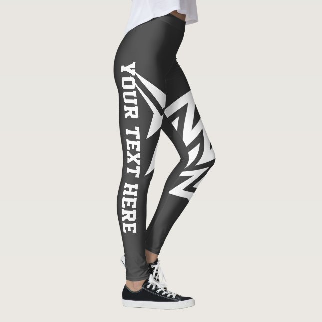 Personalised Tribal Star Design Charcol Grey Leggings (Right)