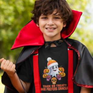 Personalised Trick or Treat Boo Funny Halloween Tri-Blend Shirt