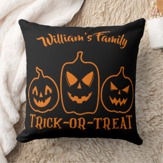 Personalised Trick or Treat Halloween  Cushion