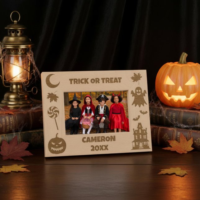 Personalised Trick Or Treat Halloween Etched Frames (Creator Uploaded)