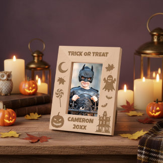 Personalised Trick Or Treat Halloween Etched Frames