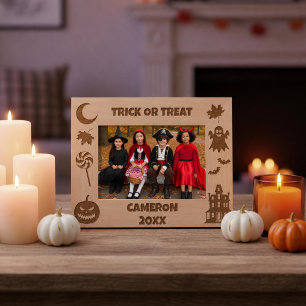 Personalised Trick Or Treat Halloween Etched Frames