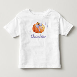 Personalised Trick or Treat Halloween Pumpkin Bow Toddler T-Shirt