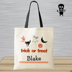 Personalised Trick or Treat Halloween Tote Bag