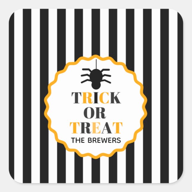 Personalised Trick Or Treat Sticker (Front)