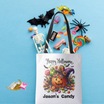 Personalised Trick Or Treat Tote